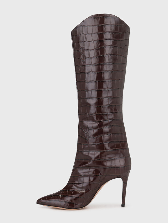 MARYANA brown croc-effect boots - 4