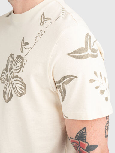 Cotton T-shirt with floral motifs - 4