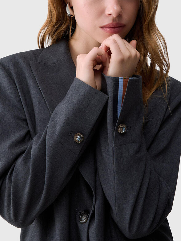 Single-breasted flannel blazer - 4