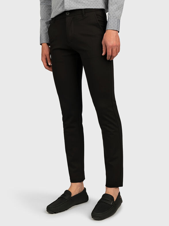MYRON Slim trousers in black color - 2