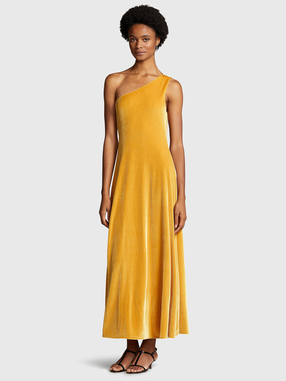 Yellow velvet dress - 1
