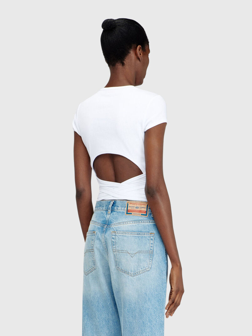 Ribbed T-shirt with wrap around laces - 3