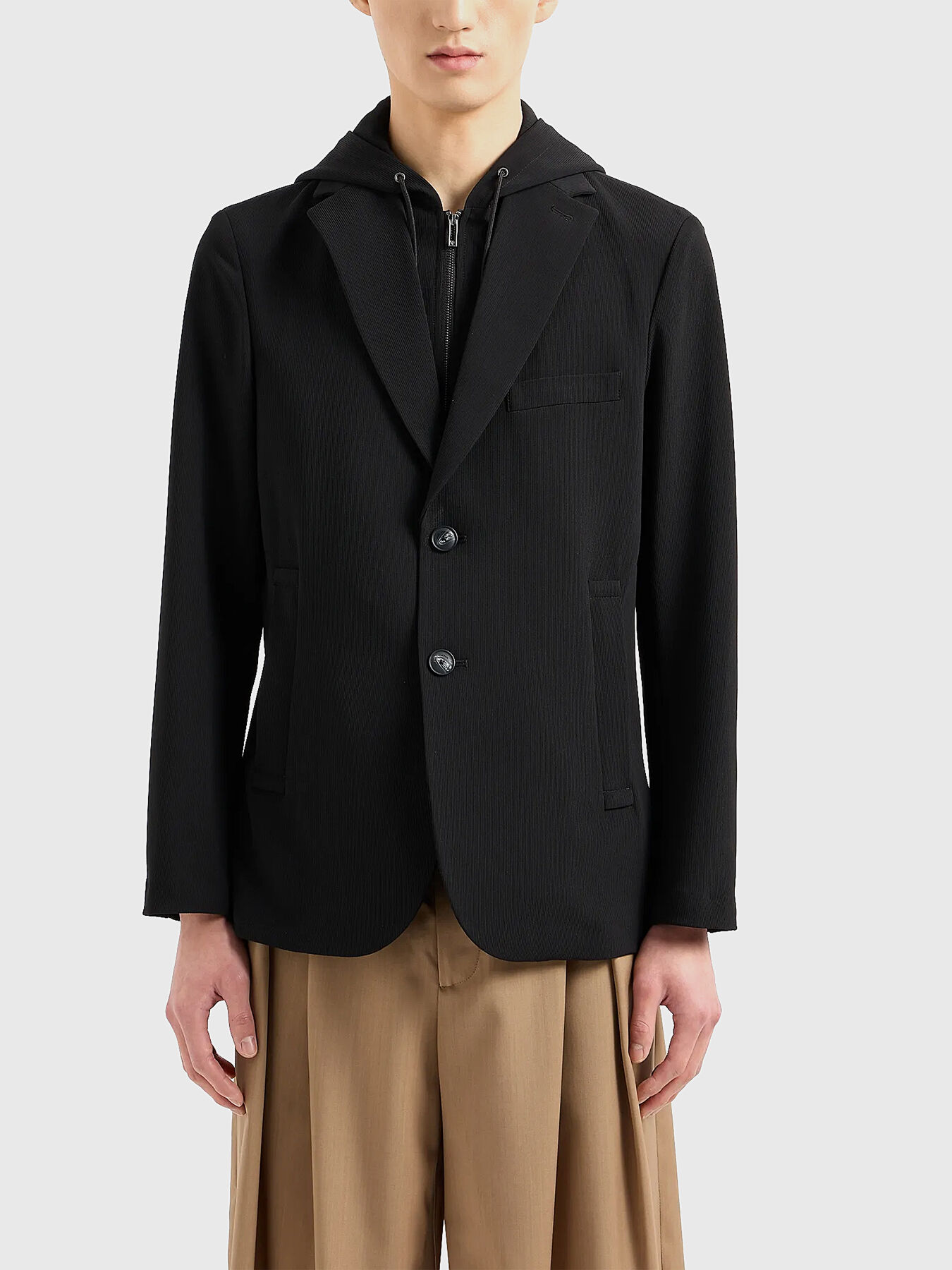 Hooded single-breasted blazer brand EMPORIO ARMANI —  Globalbrandsstore.com/en