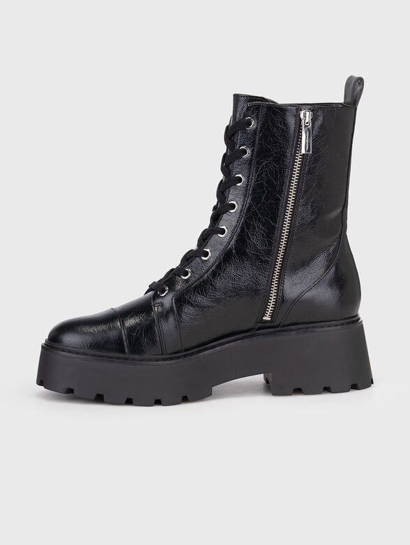 Black leather boots - 4