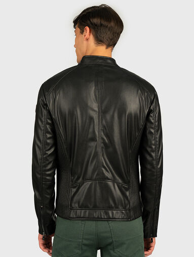 Faux leather biker jacket - 3