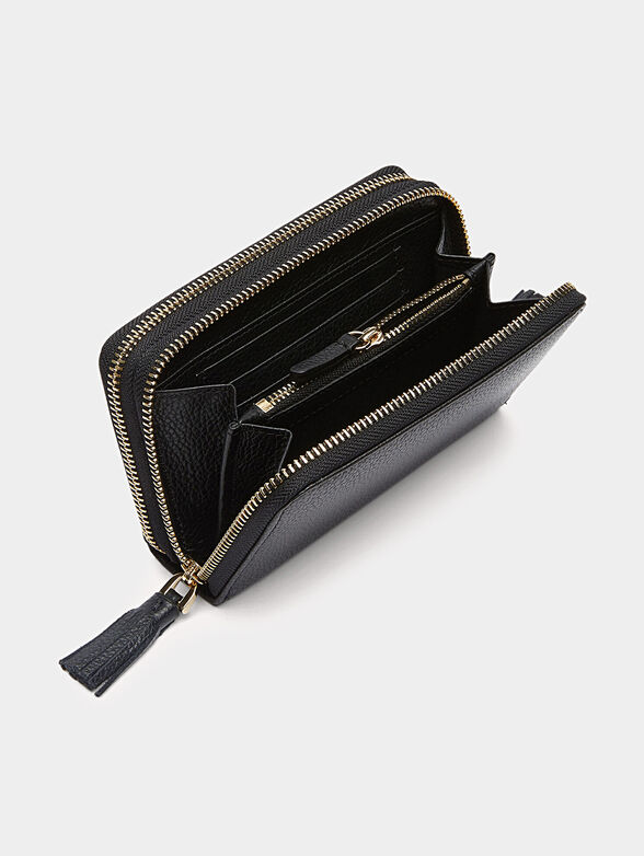 Leather purse in black color - 2
