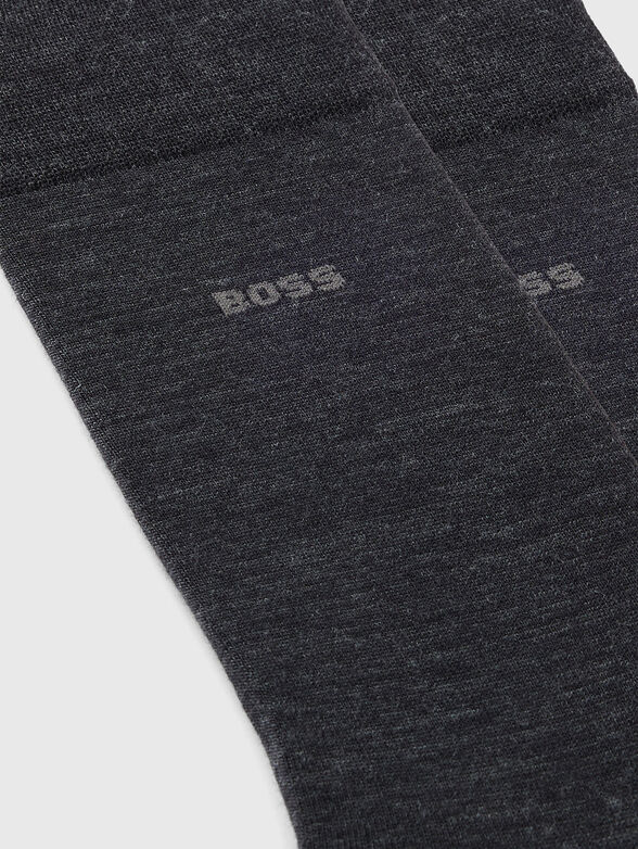 Set of two pairs of wool socks in black - 2