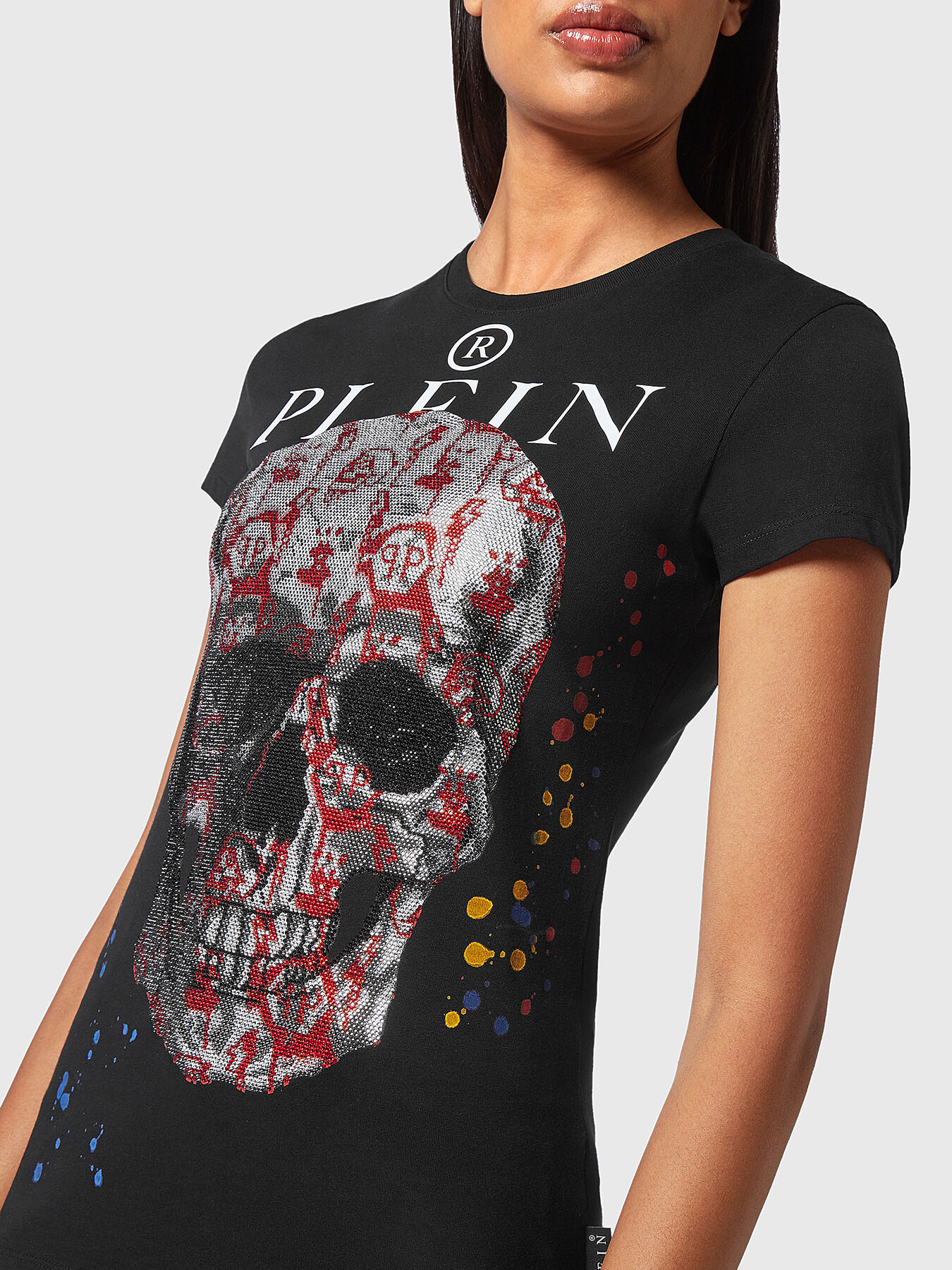 通販 激安 applique accent with T-shirt PURE SEXY brand PLEIN PHILIPP トップス