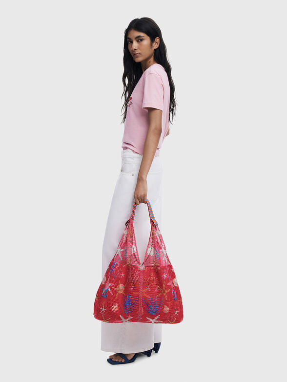 Textured printed tote bag - 6