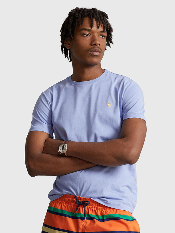 Blue T-shirt with logo accent - 1