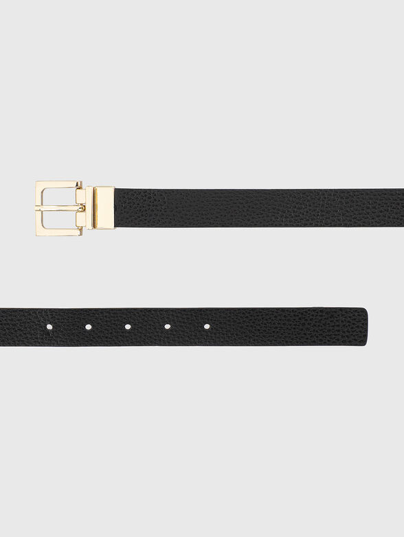 Double-sided leather belt in black - 3
