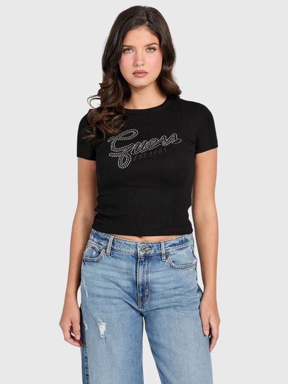 T-shirt with appliqu&eacute;s rhinestone - 1