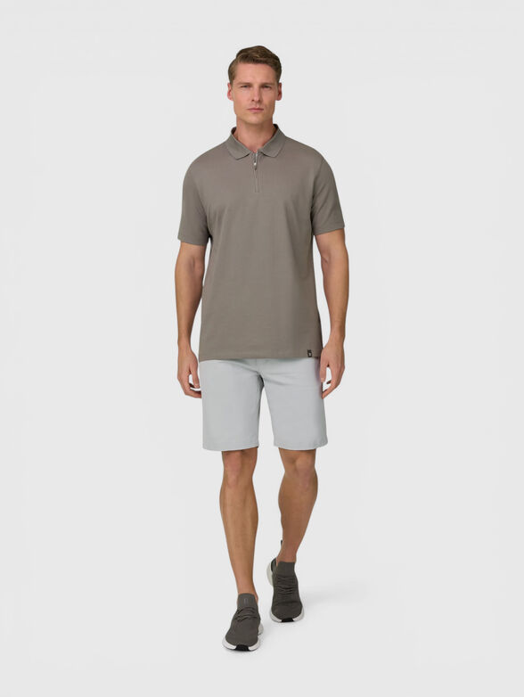 Cotton-blend polo shirt with a zip - 2