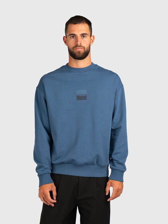 Cotton sweatshirt with accent back - 1