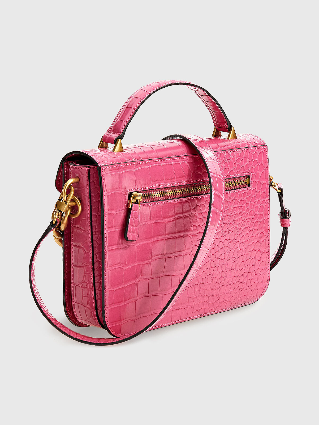 ★大人気★monde monde★classic button cross bag_4colors RETOUR crossbody bag with croc texture brand GUESS