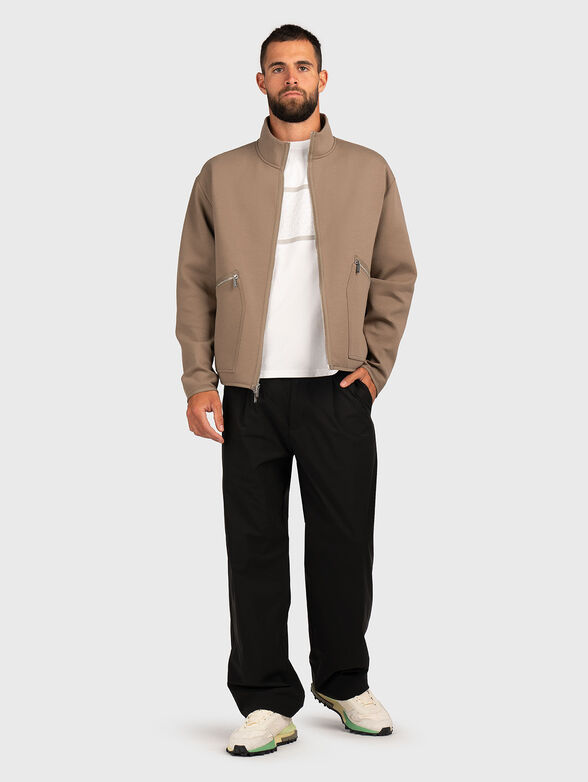 Cotton blend sweatshirt with zip - 2