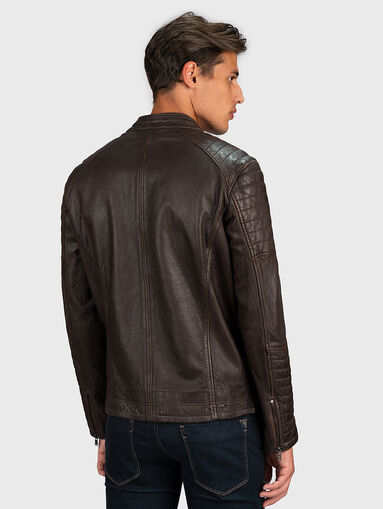 Leather biker jacket - 4