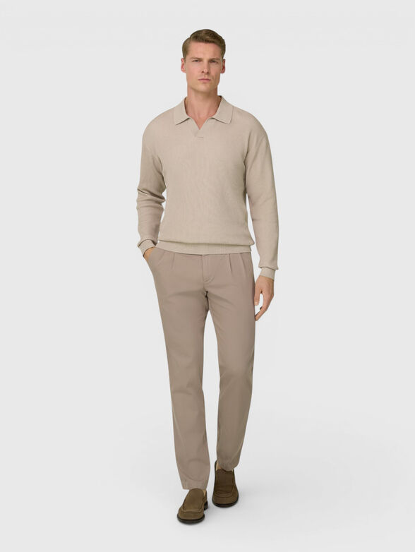 Long-sleeve cotton and silk polo shirt - 2