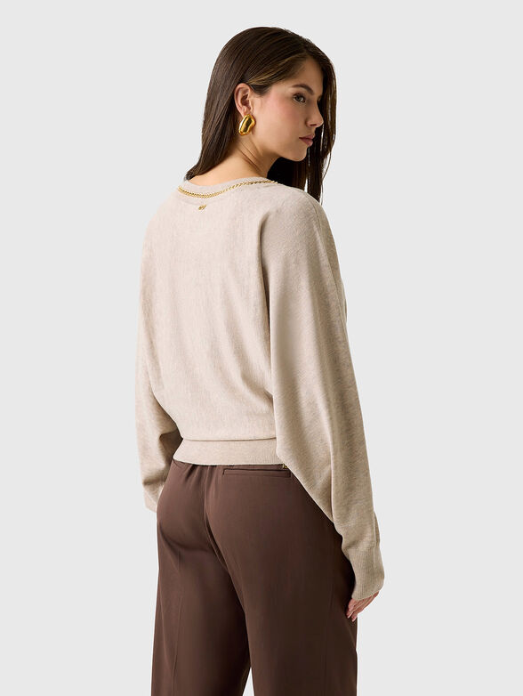 Cashmere blend sweater with chain - 3