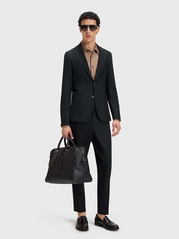 Slim wool blend trousers - 4