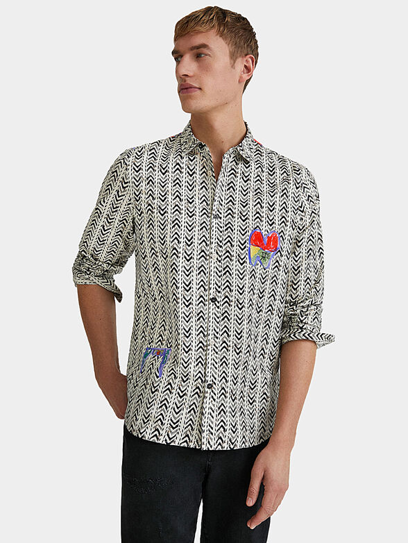 ALEJANDRO cotton shirt with art details - 1