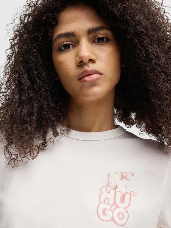 Cotton T-shirt with oval neckline - 4