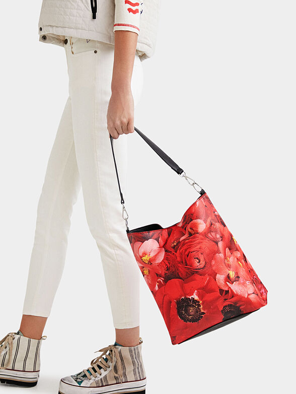 Bag with floral red print - 2