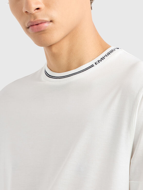 T-shirt with oval neckline and logo - 4