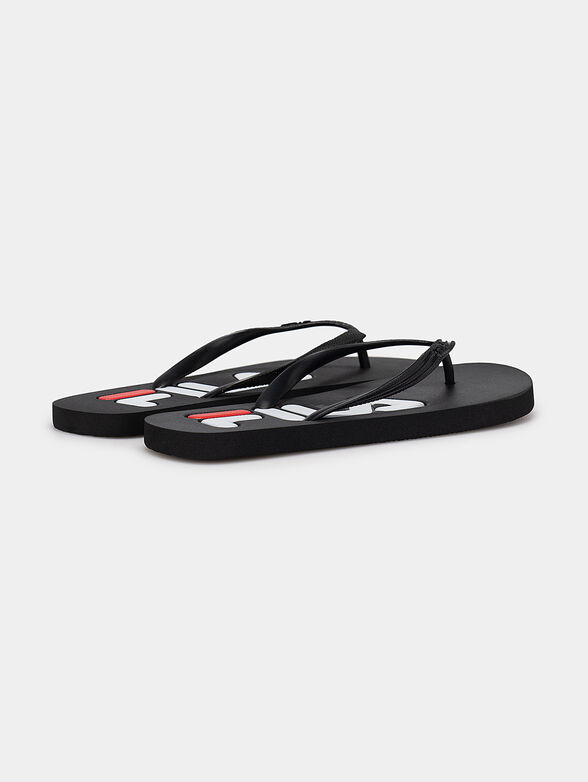 TROY black flip flops with contrasting logo - 3