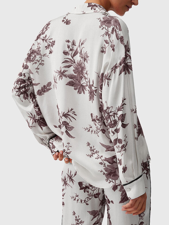 Satin shirt with floral print - 2