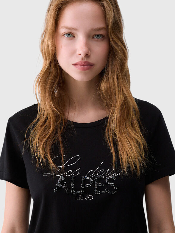Black cotton t-shirt - 4