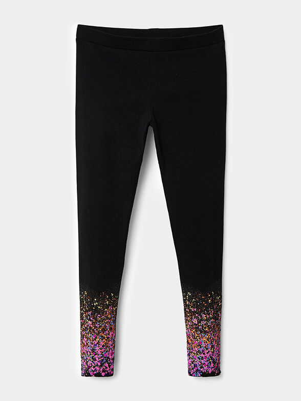 Leggings in black color with colorful accents - 3