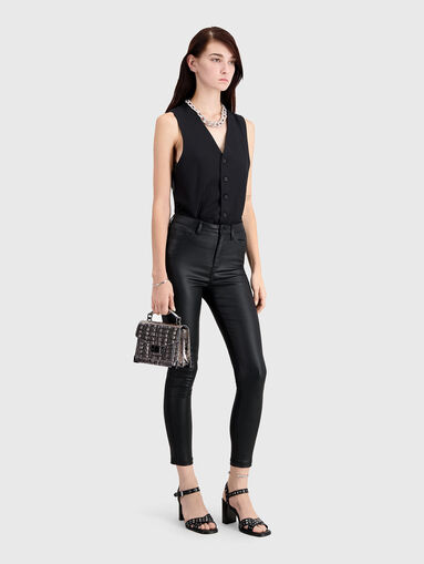 Black skinny jeans with wax effect - 5