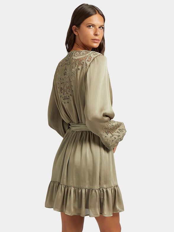 ADORA green dress with ribbon - 2