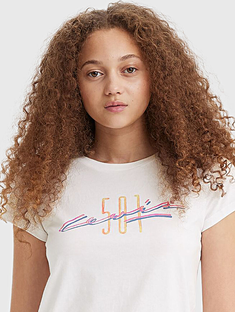 White T-shirt with contrast print - 3