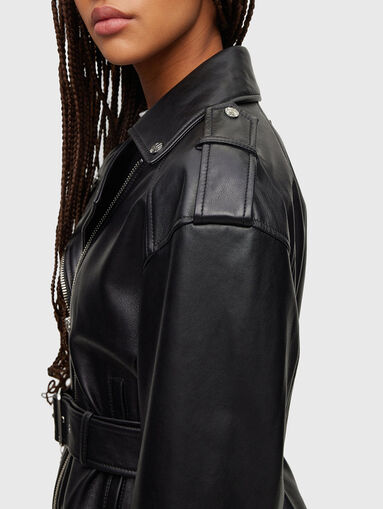 LAYA leather biker jacket with belt - 3