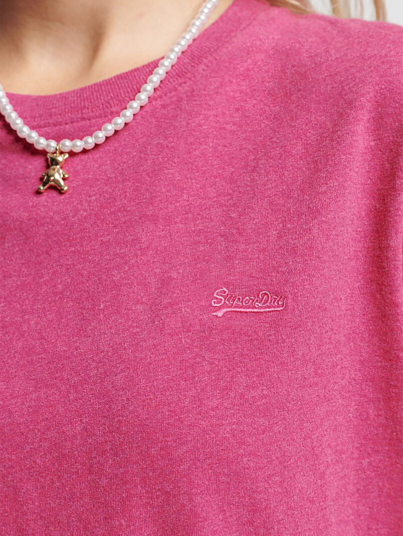 VINTAGE cotton T-shirt with embroidered logo - 3