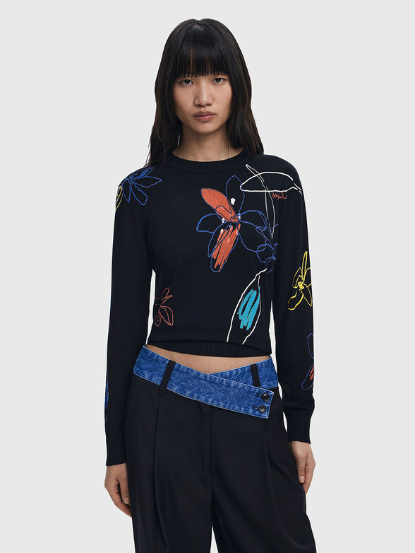 ARTY sweater with floral accents  - 1