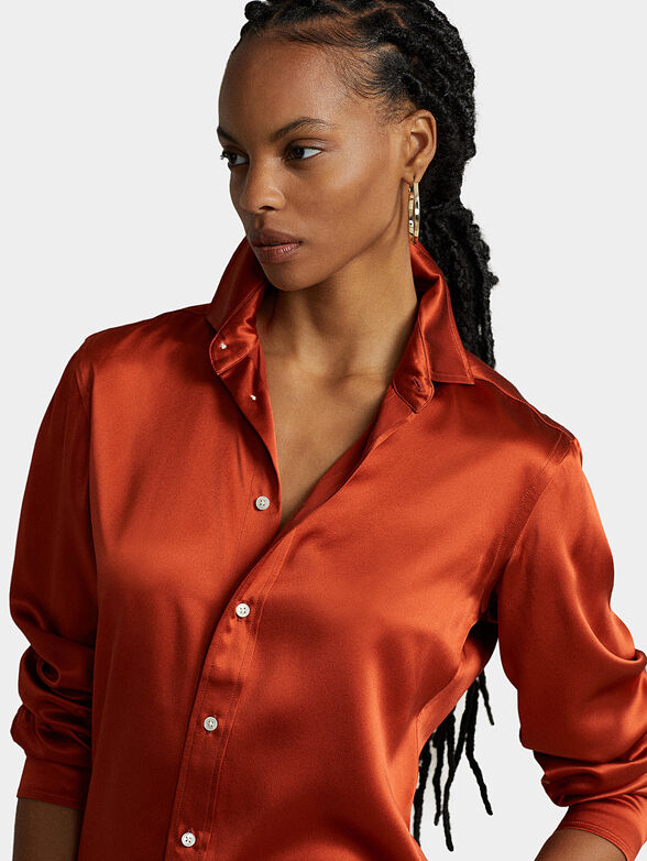 Orange silk shirt - 4