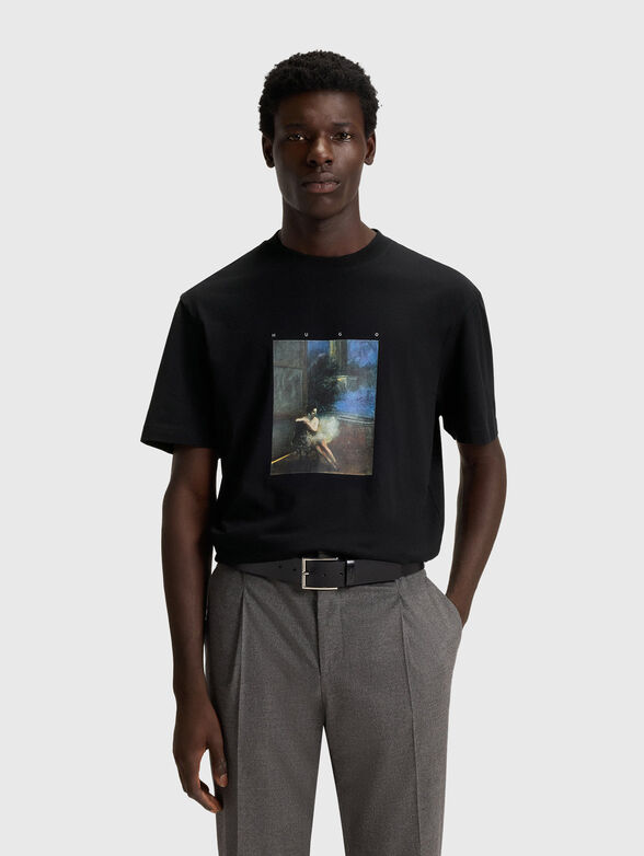 Cotton T-shirt with accent print - 1