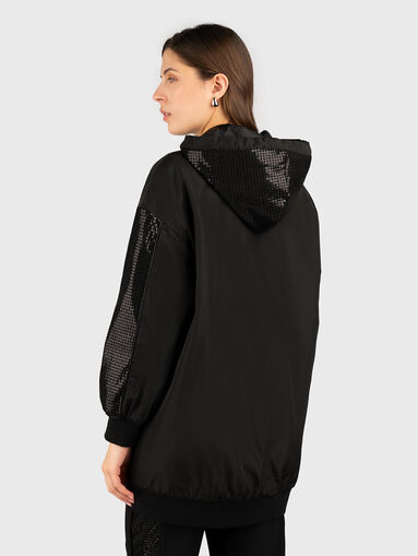 Black hooded jacket with logo - 3