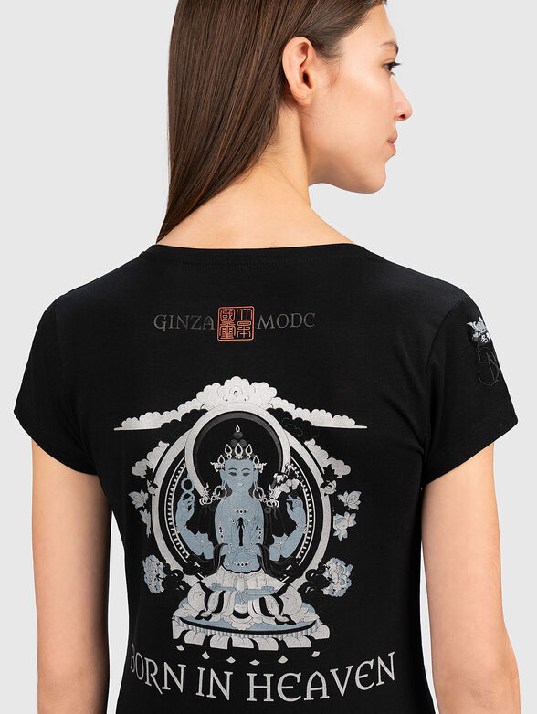 Black t-shirt with print - 5