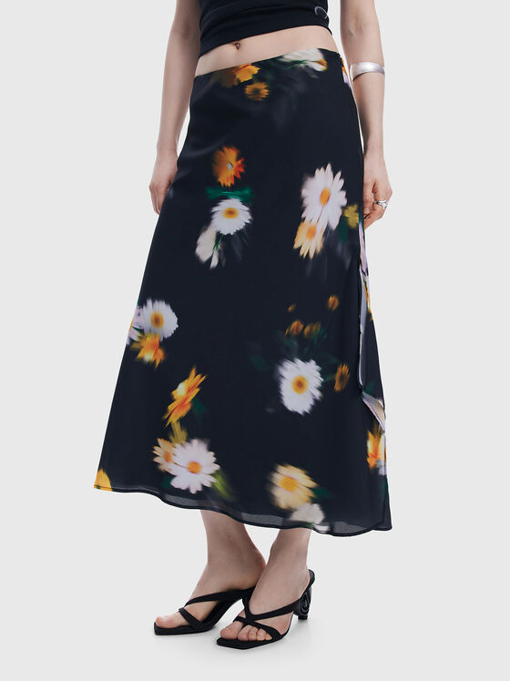 Midi skirt with floral print - 1