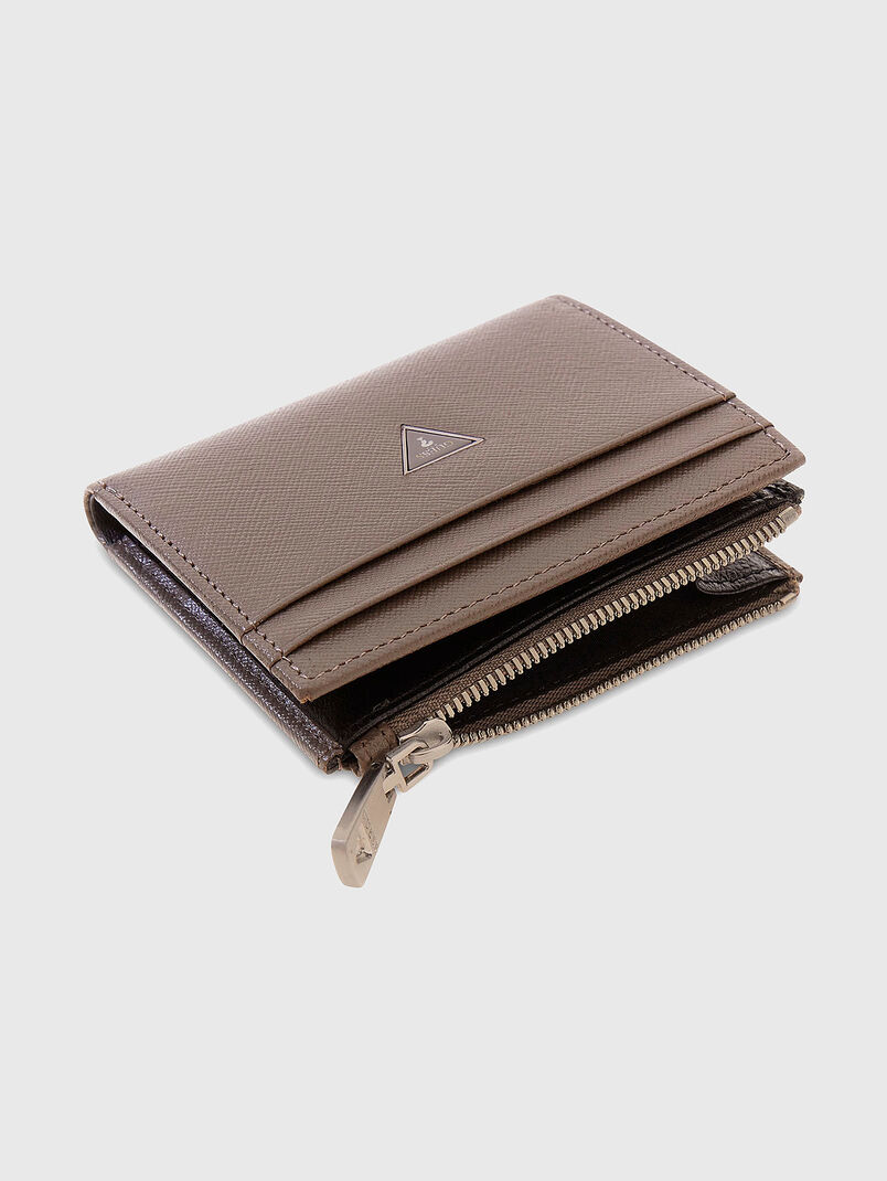 Leather card holder with saffiano effect - 3