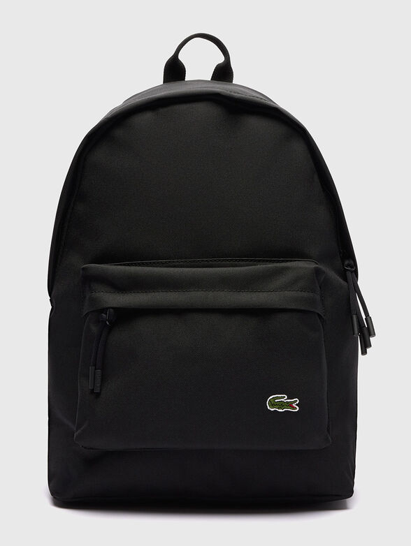 Unisex black backpack with logo detail - 1