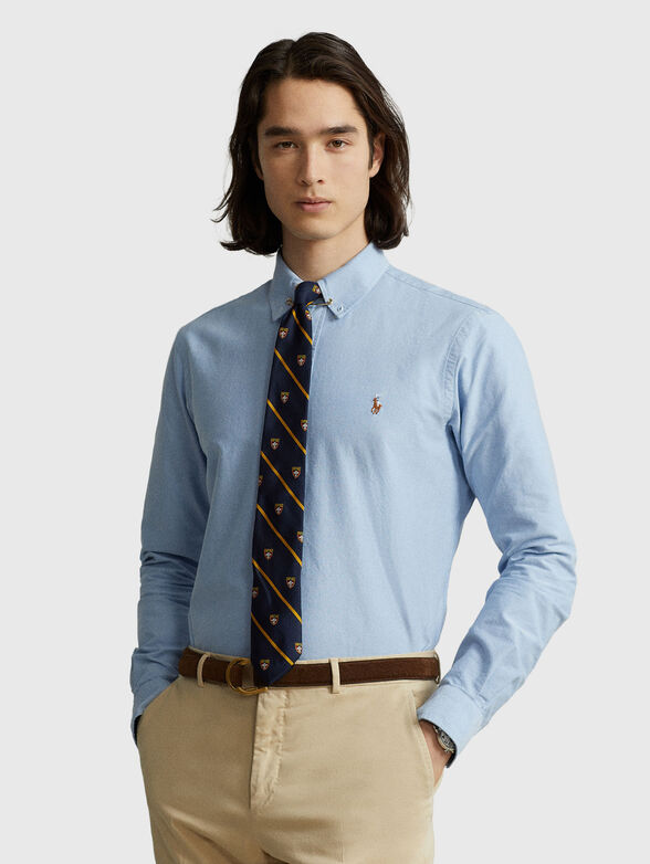 Cotton shirt with logo embroidery - 1