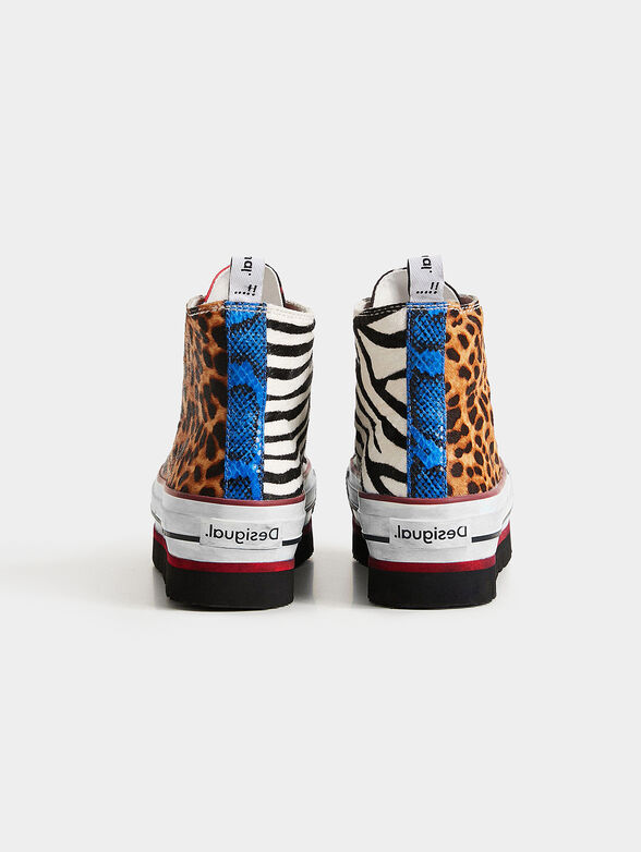 High-top sneakers with animal print - 3