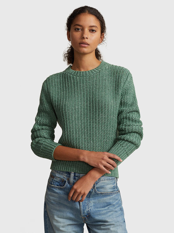 Пуловер с овално деколте - 1