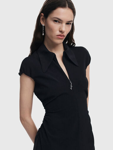 Mini black dress - 3