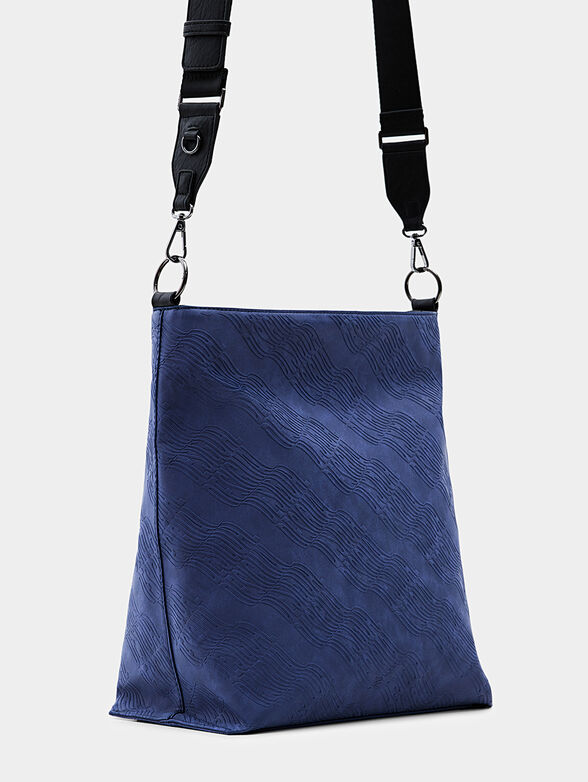 Large blue bag with all-over logo embossing - 4
